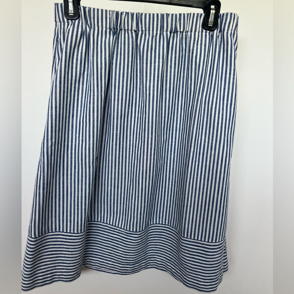 J Crew Skirt. Classic Blue and White Stripe. Excellent Condition. Size Small.